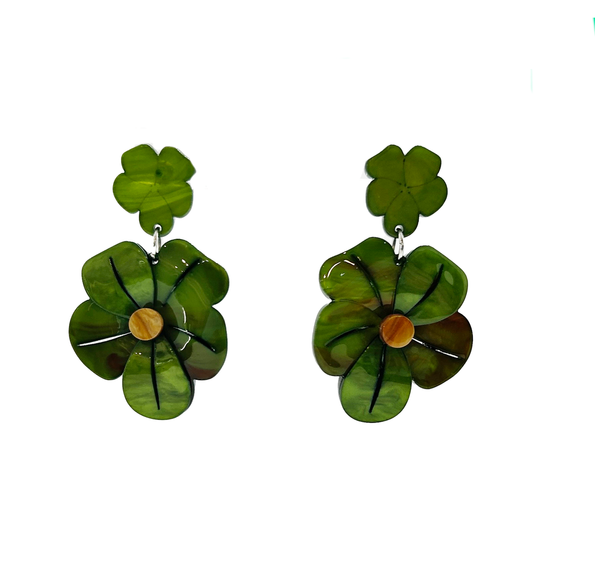 Caravanas flor de resina colgante – Fahoma, bijouterie en Uruguay
