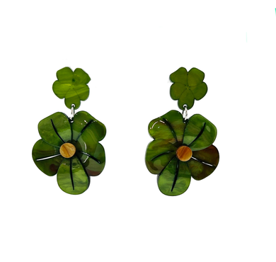 caravanas flores de resina