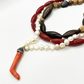 Collar perlas coral y madera, vista 3 – Fahoma