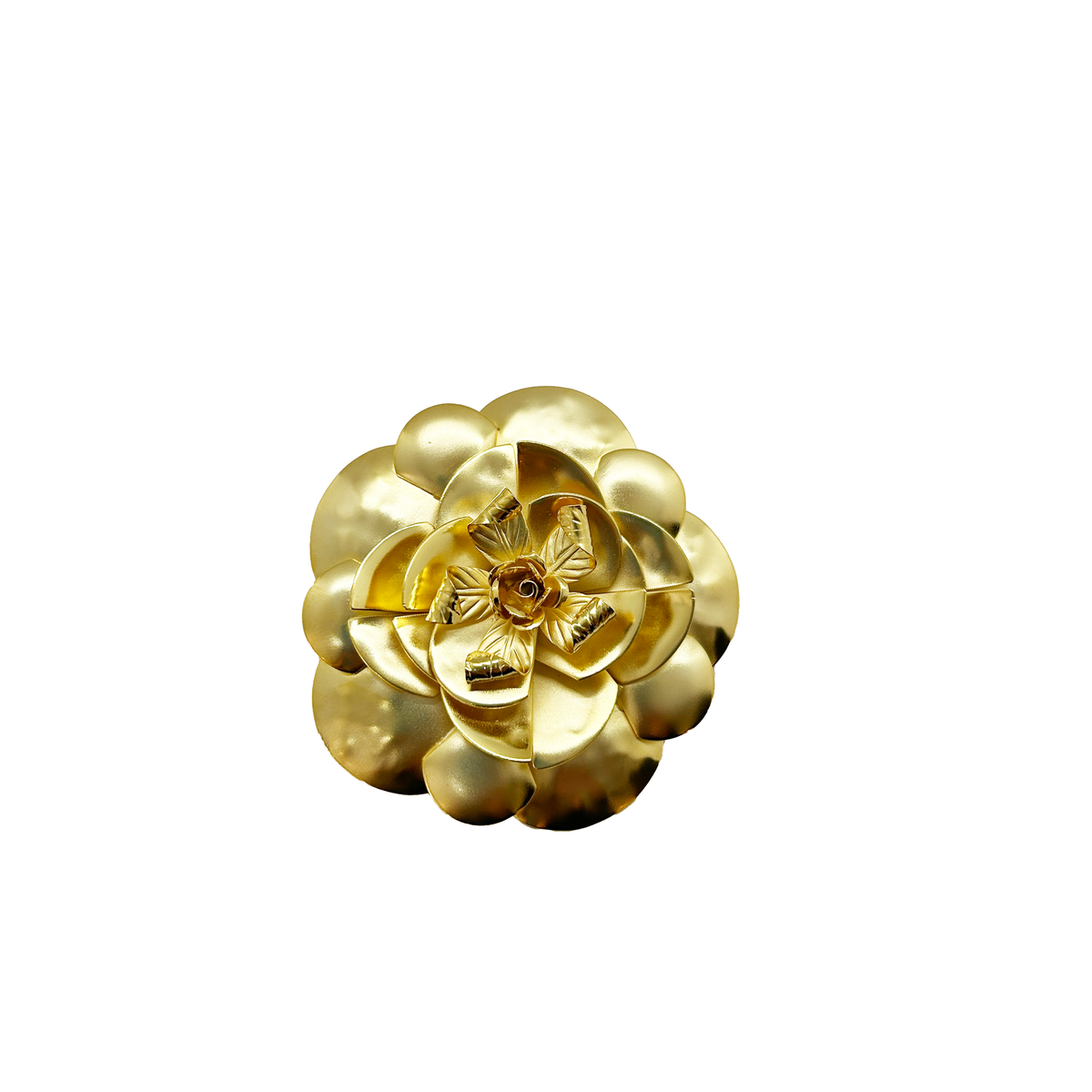 Broche camelia de bronce – Fahoma, bijouterie en Uruguay