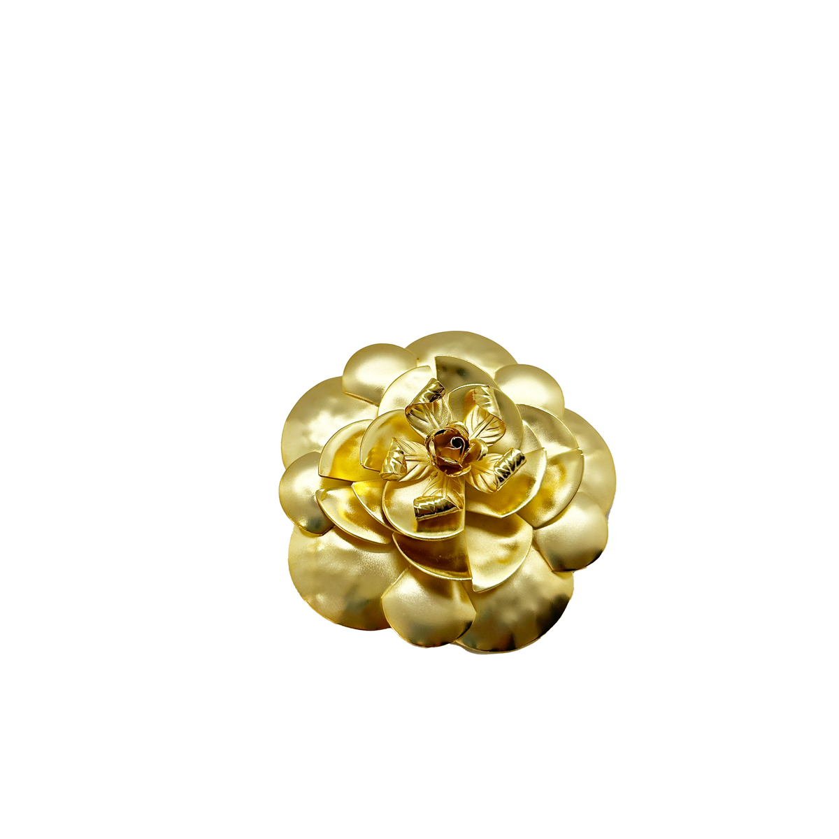 Broche camelia de bronce, vista 2 – Fahoma