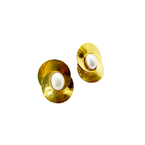 Caravanas bronce y perla