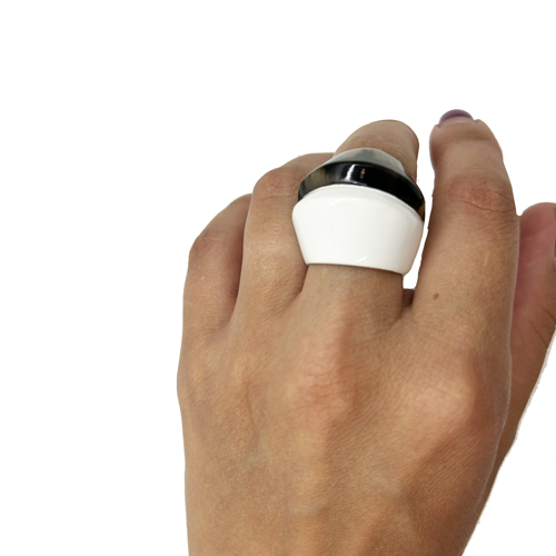 Anillo asta esmaltada