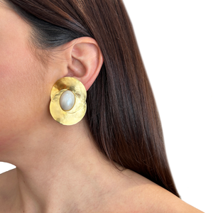 Caravanas bronce y perla