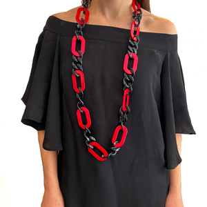 Collar largo combinado de resina