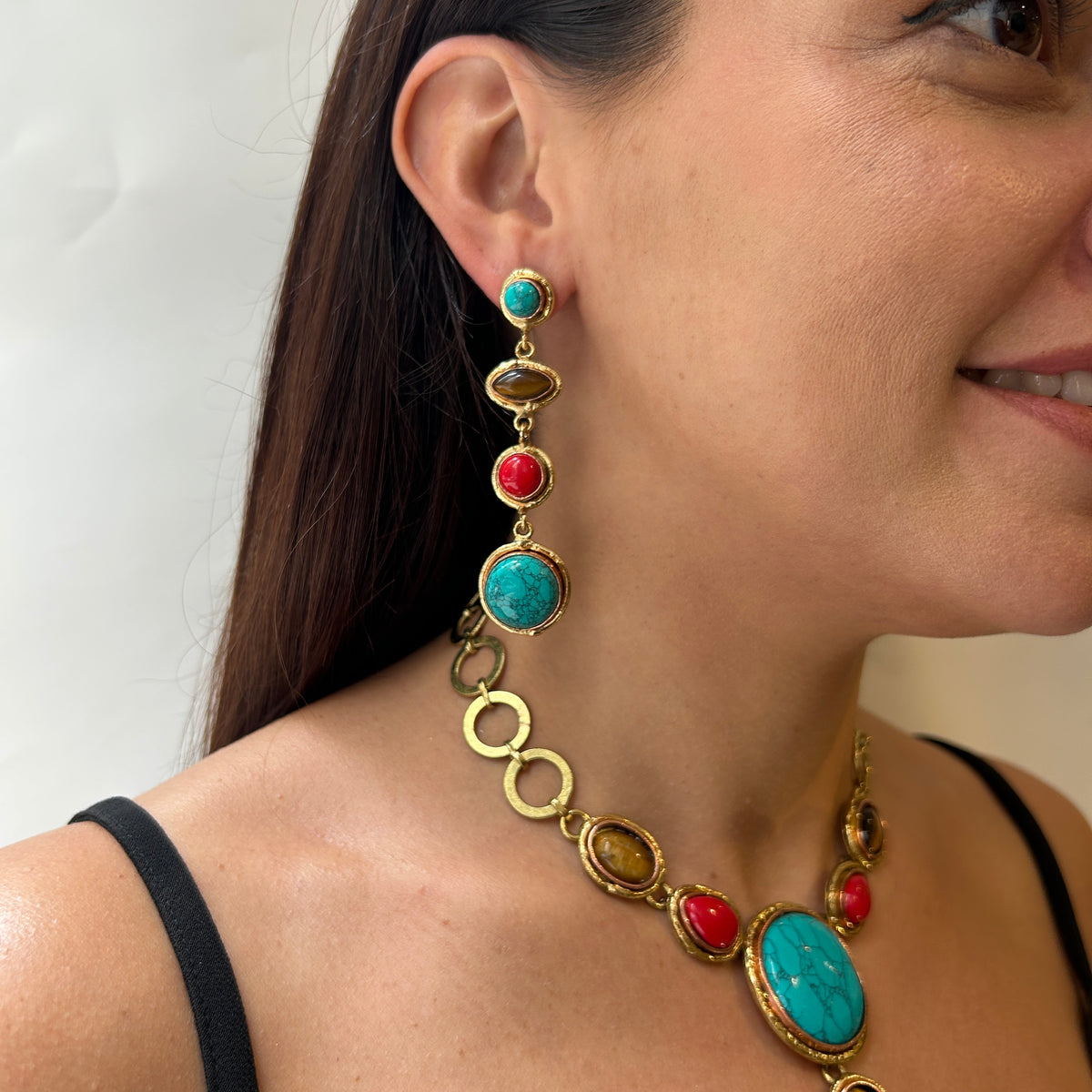 Collar corbatero piedras naturales, vista 7 – Fahoma