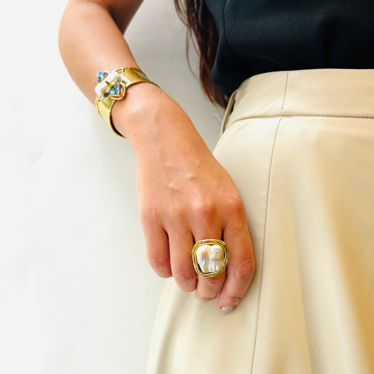 Anillo perla barroca, vista 3 – Fahoma