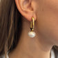 Argollas alargadas con perla, vista 3 – Fahoma