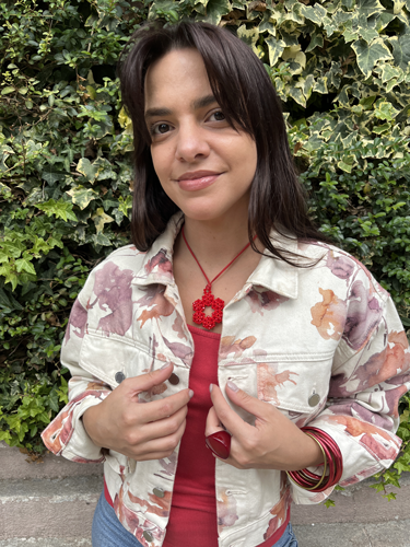 Collar flor con tiento, vista 2 – Fahoma