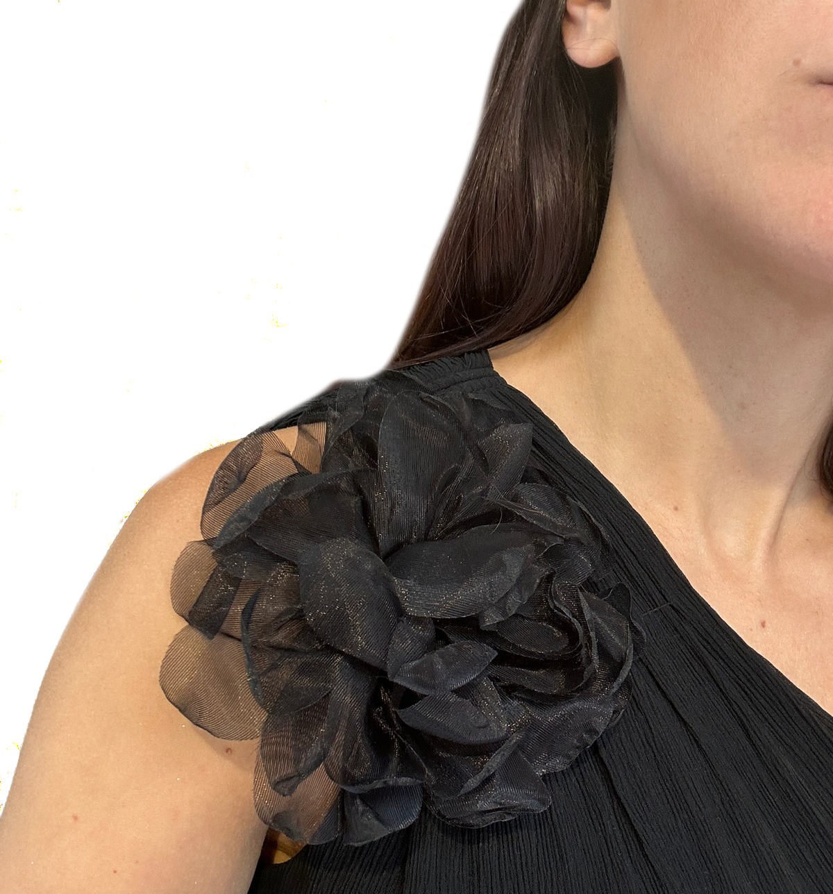 Broche flor de organza – Fahoma, bijouterie en Uruguay