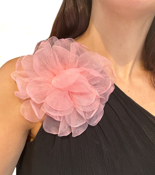 Broche flor de organza, vista 2 – Fahoma