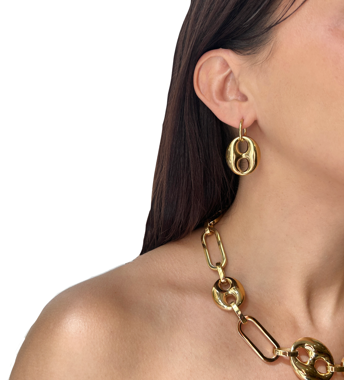 Argollas dije eslabón Gucci, vista 5 – Fahoma