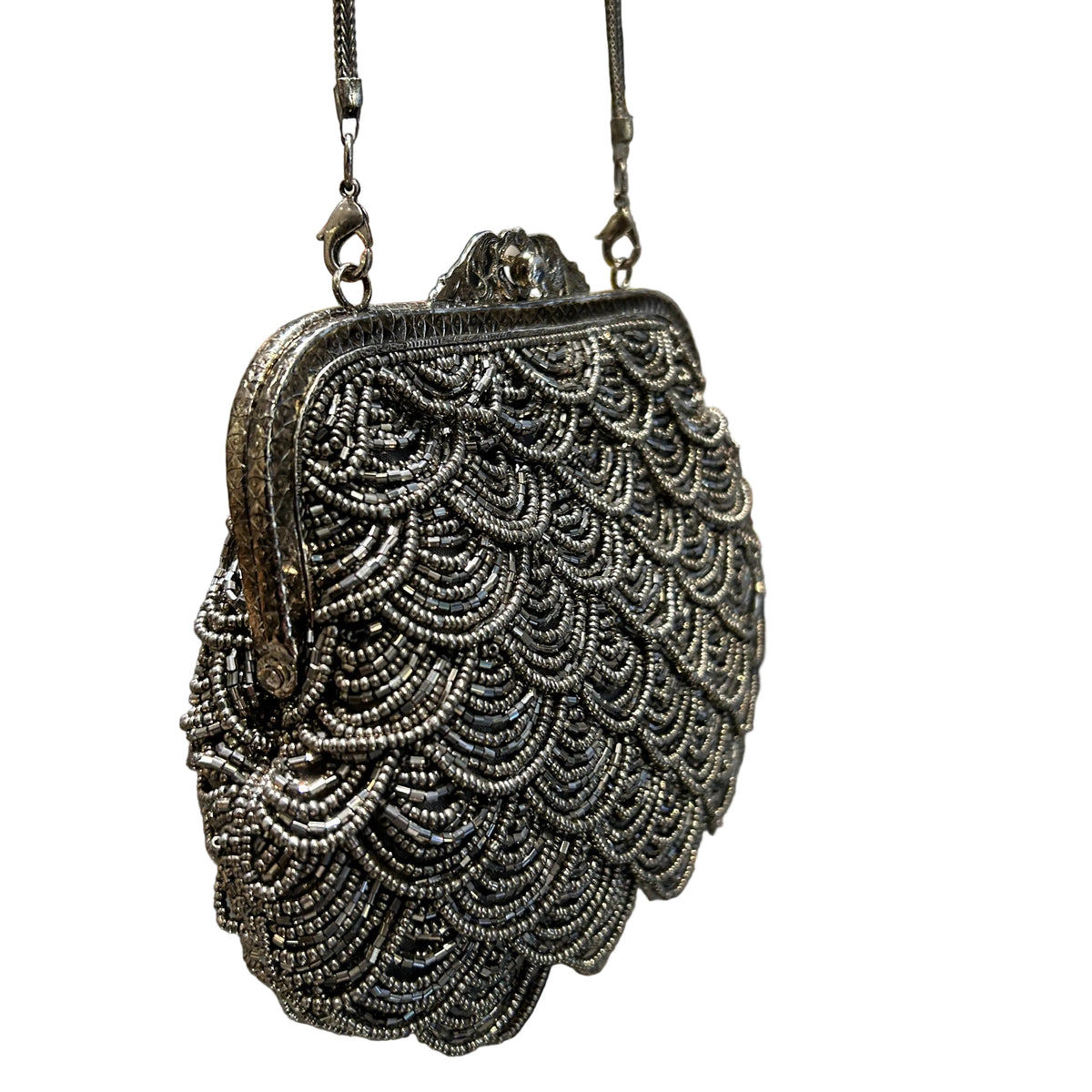 Bolso mostacillas peltre, vista 4 – Fahoma
