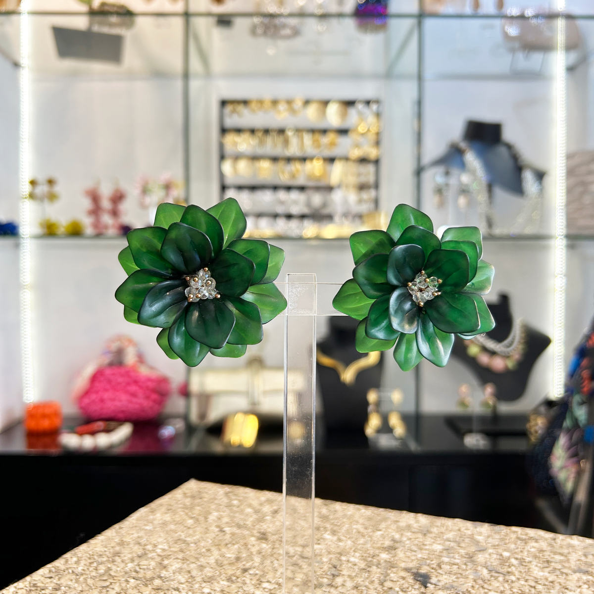Caravanas flores verdes, vista 2 – Fahoma