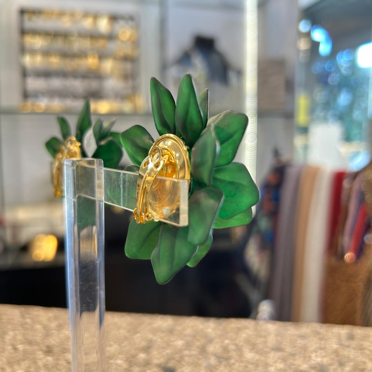 Caravanas flores verdes, vista 4 – Fahoma