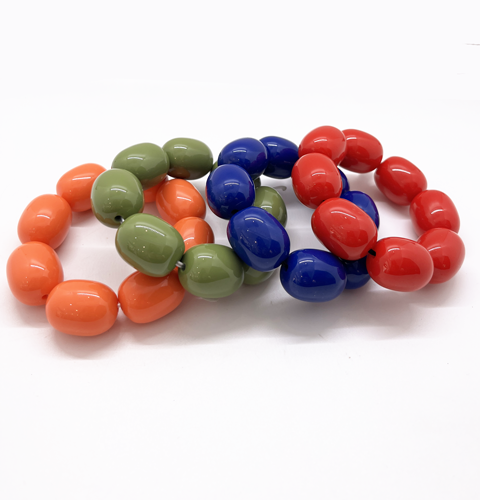 Pulsera cuentas ovaladas – Fahoma, bijouterie en Uruguay