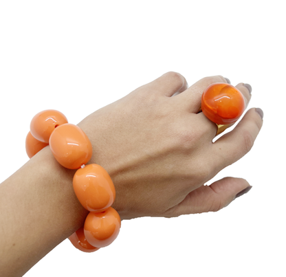 Pulsera cuentas ovaladas, vista 2 – Fahoma