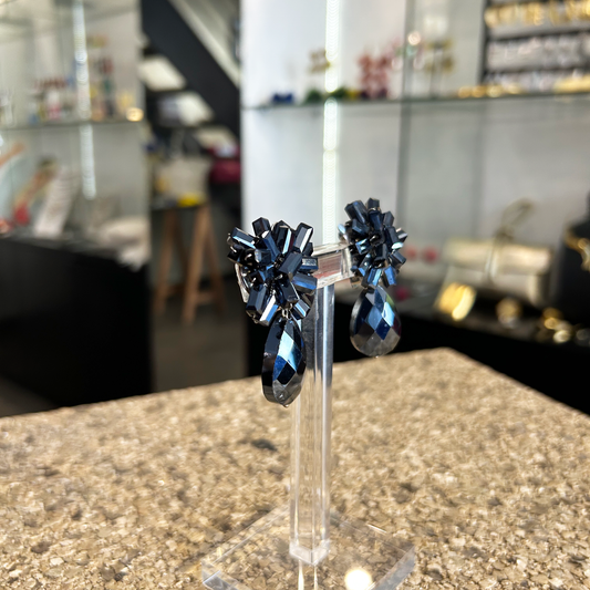 Caravanas flor y gota colgante, vista 2 – Fahoma