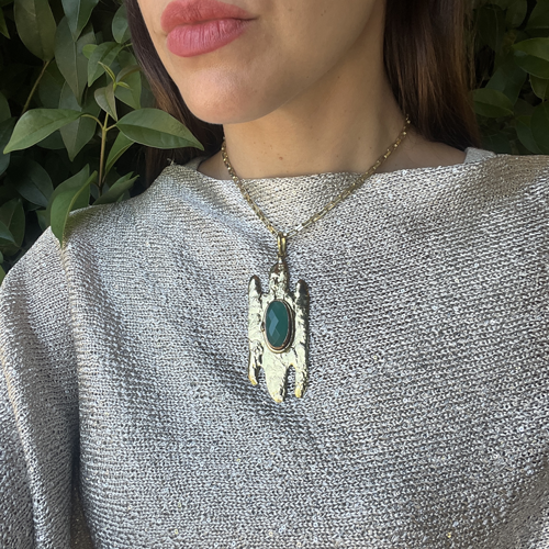 Collar colgante piedra, vista 3 – Fahoma