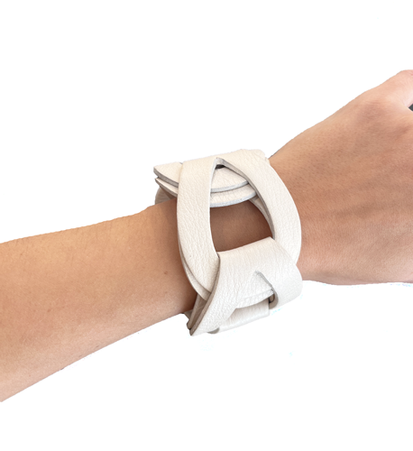 Brazalete entrelazado cuero, vista 2 – Fahoma
