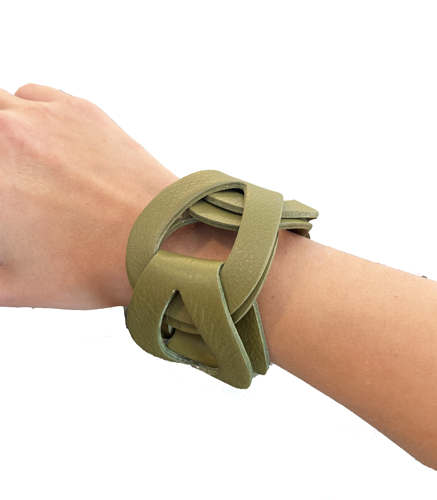 Brazalete entrelazado cuero – Fahoma, bijouterie en Uruguay