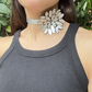 Choker de cuero plateado – Fahoma, bijouterie en Uruguay