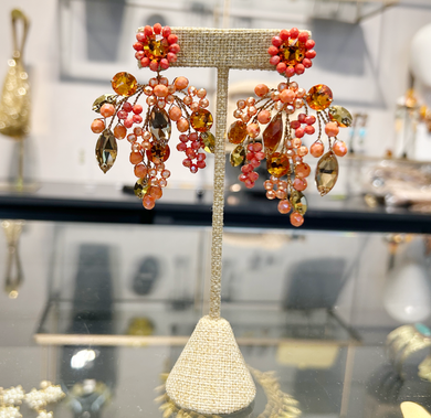 aros de cristales naranja 