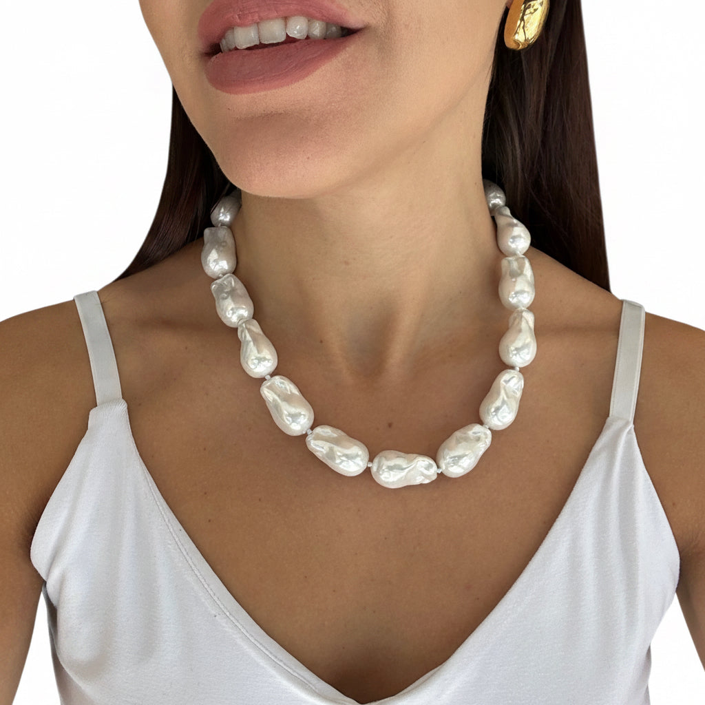 Collar perlas barrocas de nácar – Fahoma, bijouterie en Uruguay