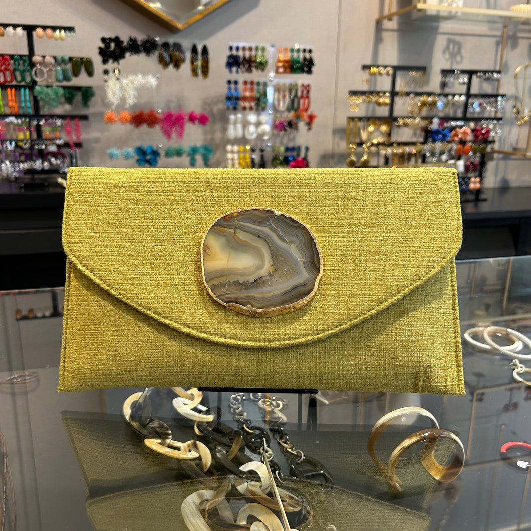 Sobre tejido pistacho con ágata