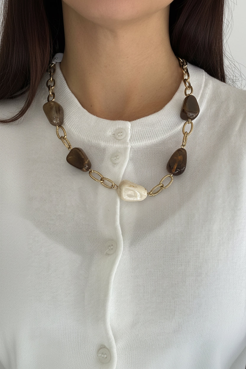 Collar cadena y resina, vista 3 – Fahoma