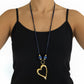 Collar azul con dije corazón, vista 2 – Fahoma