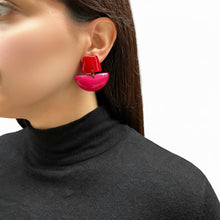 Cargar imagen en el visor de la galería, caravanas rojas y fucsias 
