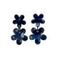 Caravanas doble flor azul – Fahoma, bijouterie en Uruguay