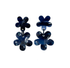 Caravanas doble flor azul – Fahoma, bijouterie en Uruguay