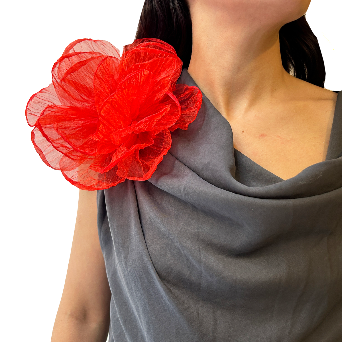 Broche maxi flor de organza – Fahoma, bijouterie en Uruguay