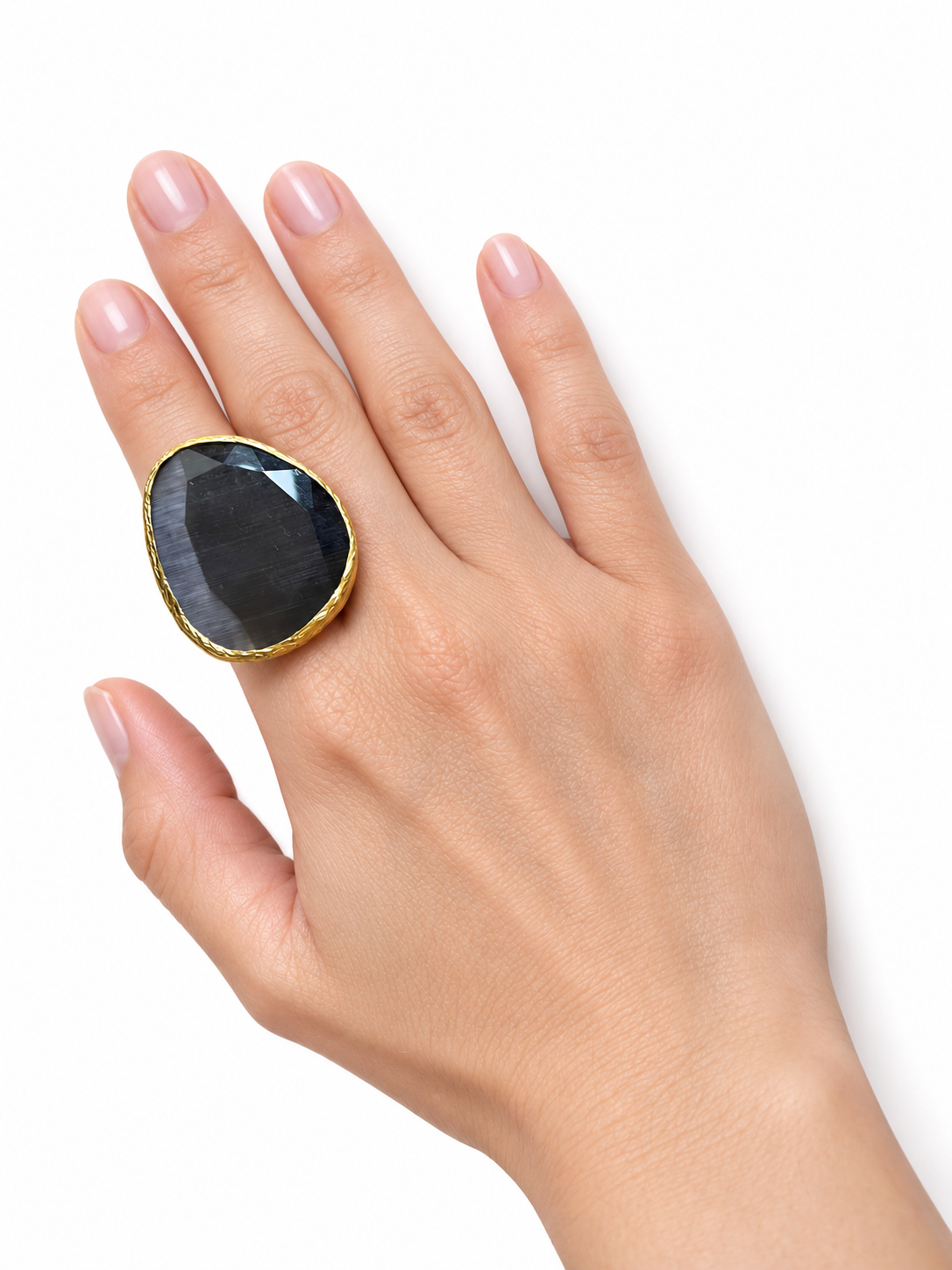 Anillo agata negra grande