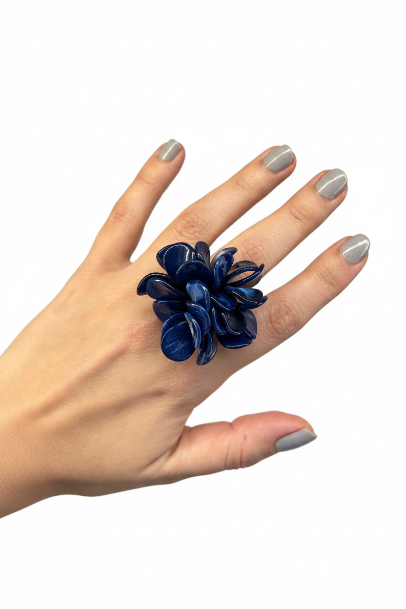 Anillo pétalos azul – Fahoma, bijouterie en Uruguay
