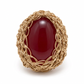 Anillo hilo y agata bordo