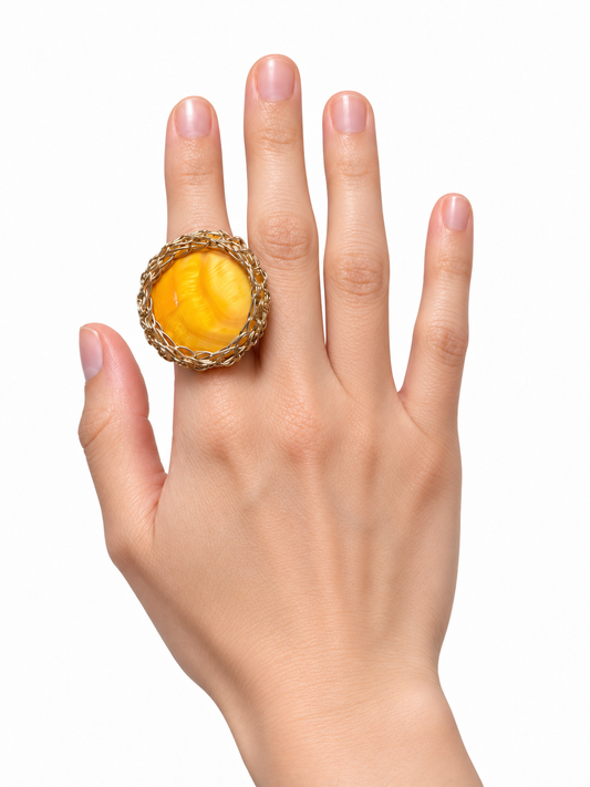 Anillo nacar amarillo