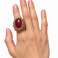 Anillo hilo y agata bordo