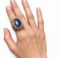 Anillo agata azul