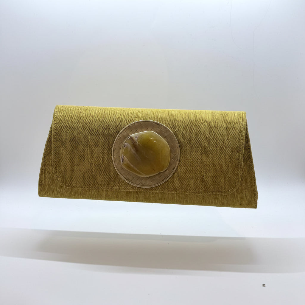 Bolso de tela con piedra en el centro – Fahoma, bijouterie en Uruguay