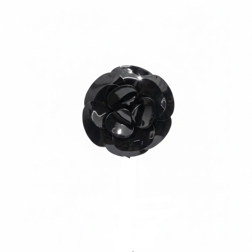 Broche camelia de resina – Fahoma, bijouterie en Uruguay