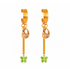 Caravanas cristal dorado y verde – Fahoma, bijouterie en Uruguay
