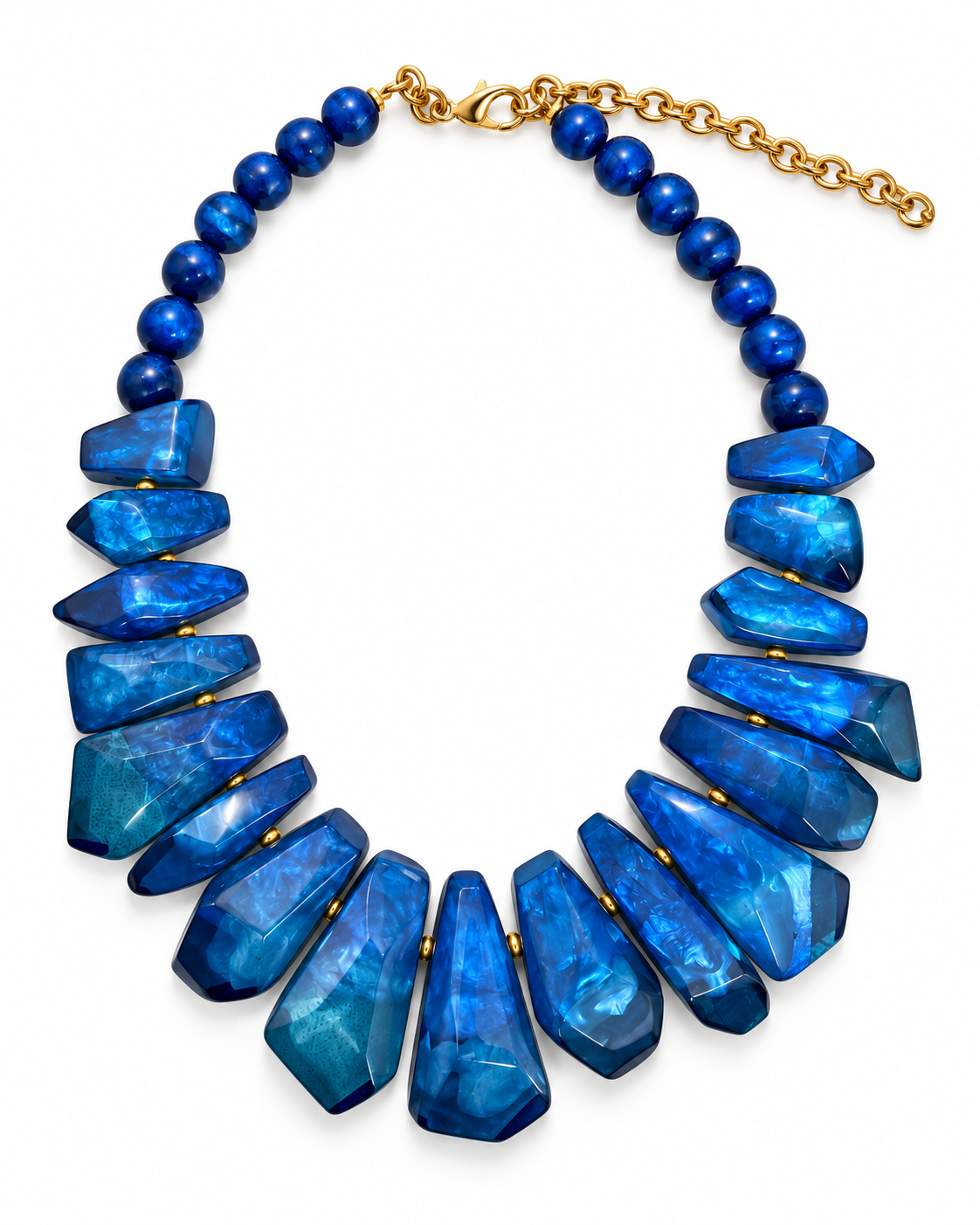 collar azul resina tipo cristal