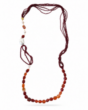 Cargar imagen en el visor de la galería, Collar cornalina y perlas
