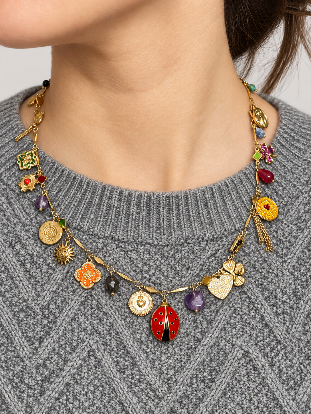 Collar dijes amuletos – Fahoma, bijouterie en Uruguay