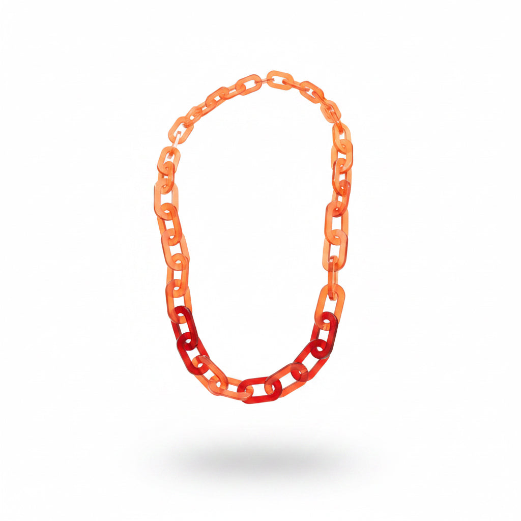 Collar rojo y naranja – Fahoma, bijouterie en Uruguay
