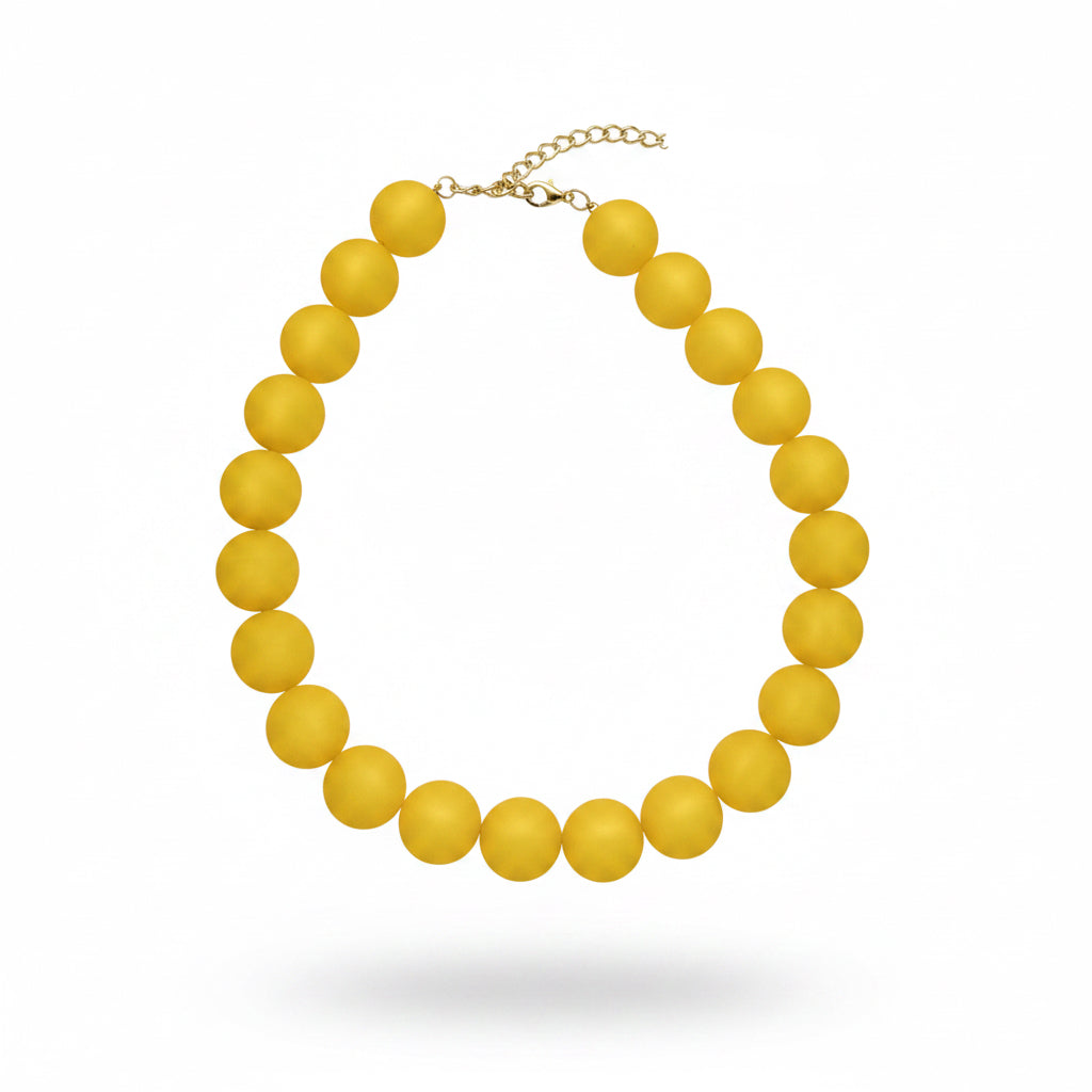 Collar esferas amarillas – Fahoma, bijouterie en Uruguay