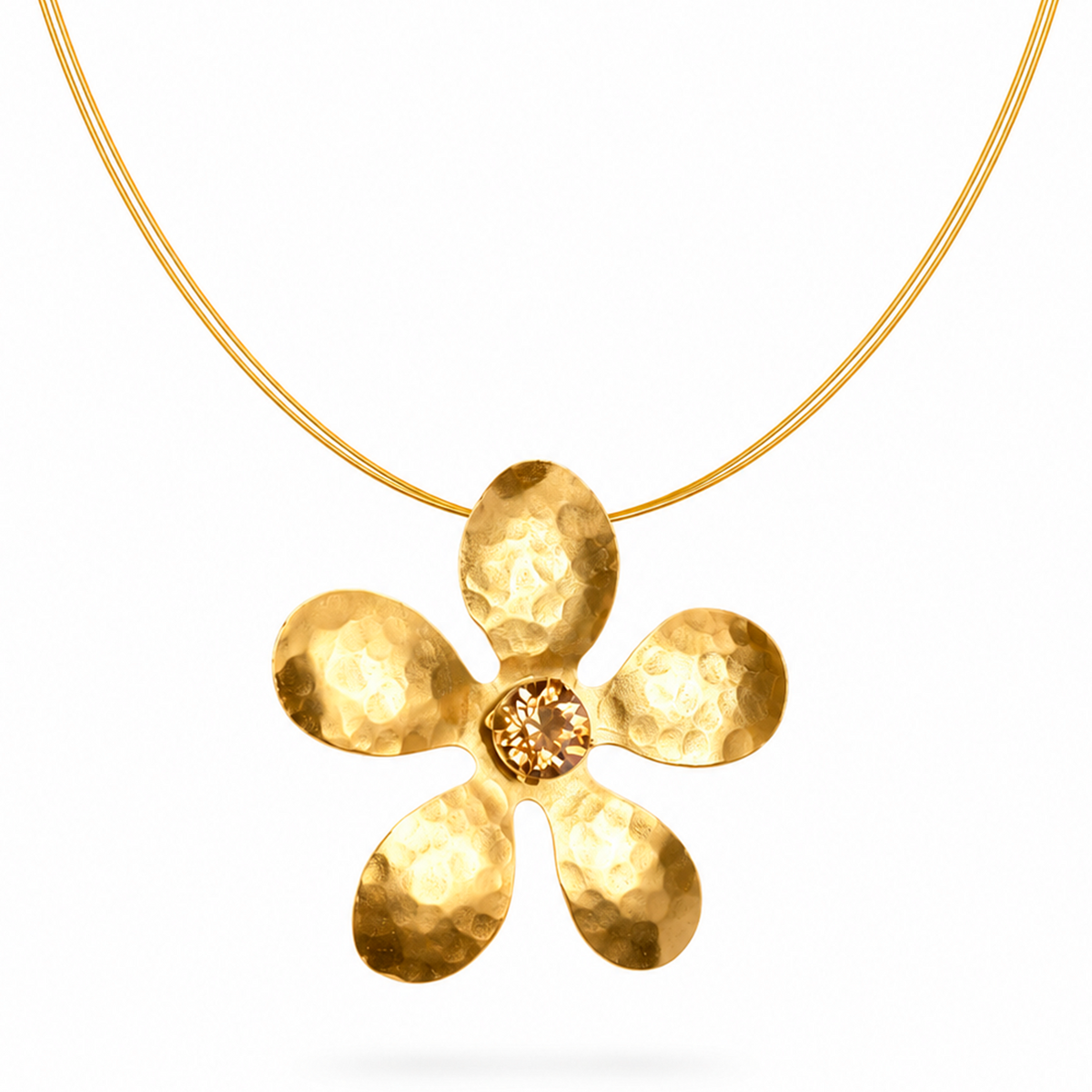 Collar flor con cristal – Fahoma, bijouterie en Uruguay